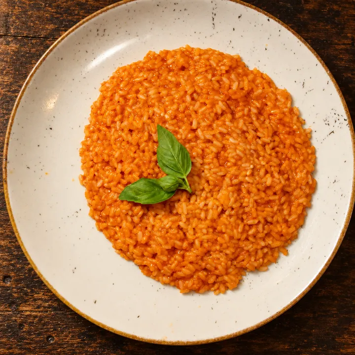 Risotto mit Tomaten und Basilikum